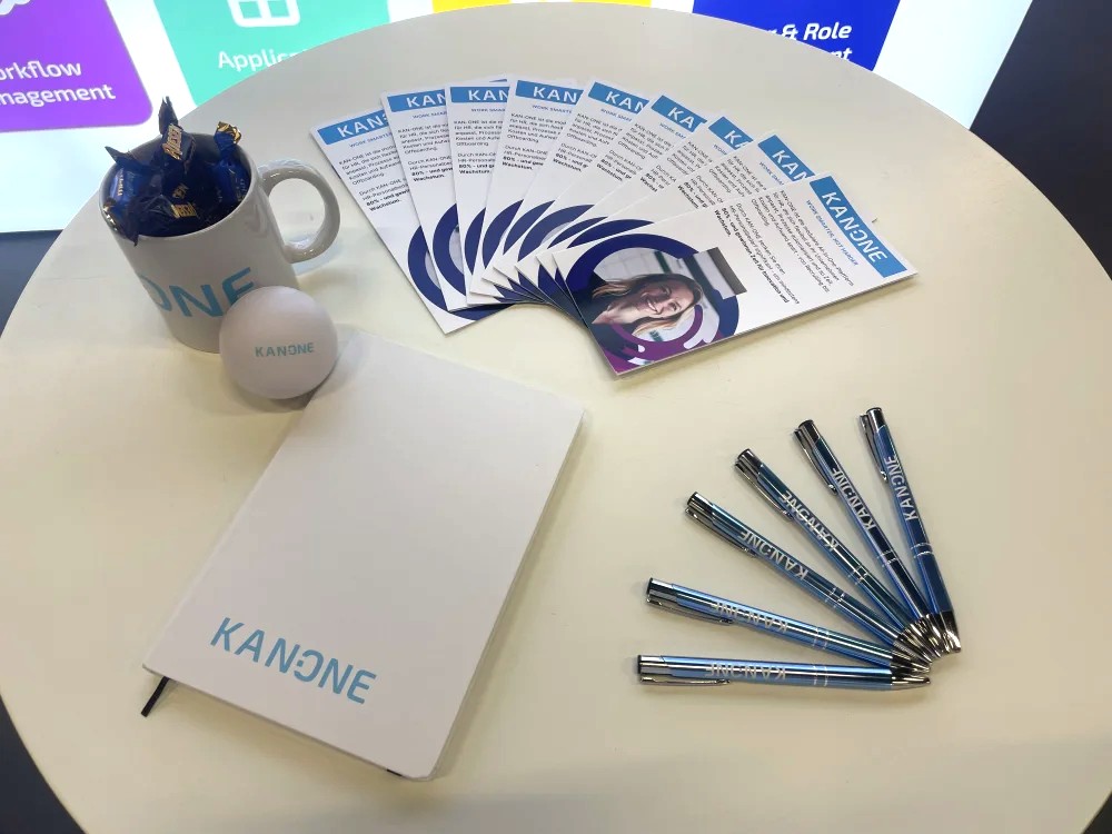 KAN-ONE Messestand Bild von Werbeartikeln