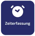 Dunkelblaues Icon "Zeiterfassung"