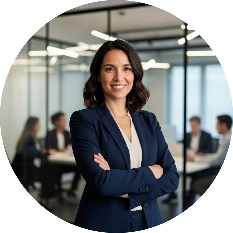 Frau lächelt in die Kamera