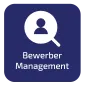 Dunkelblaues Icon "Bewerber Management"